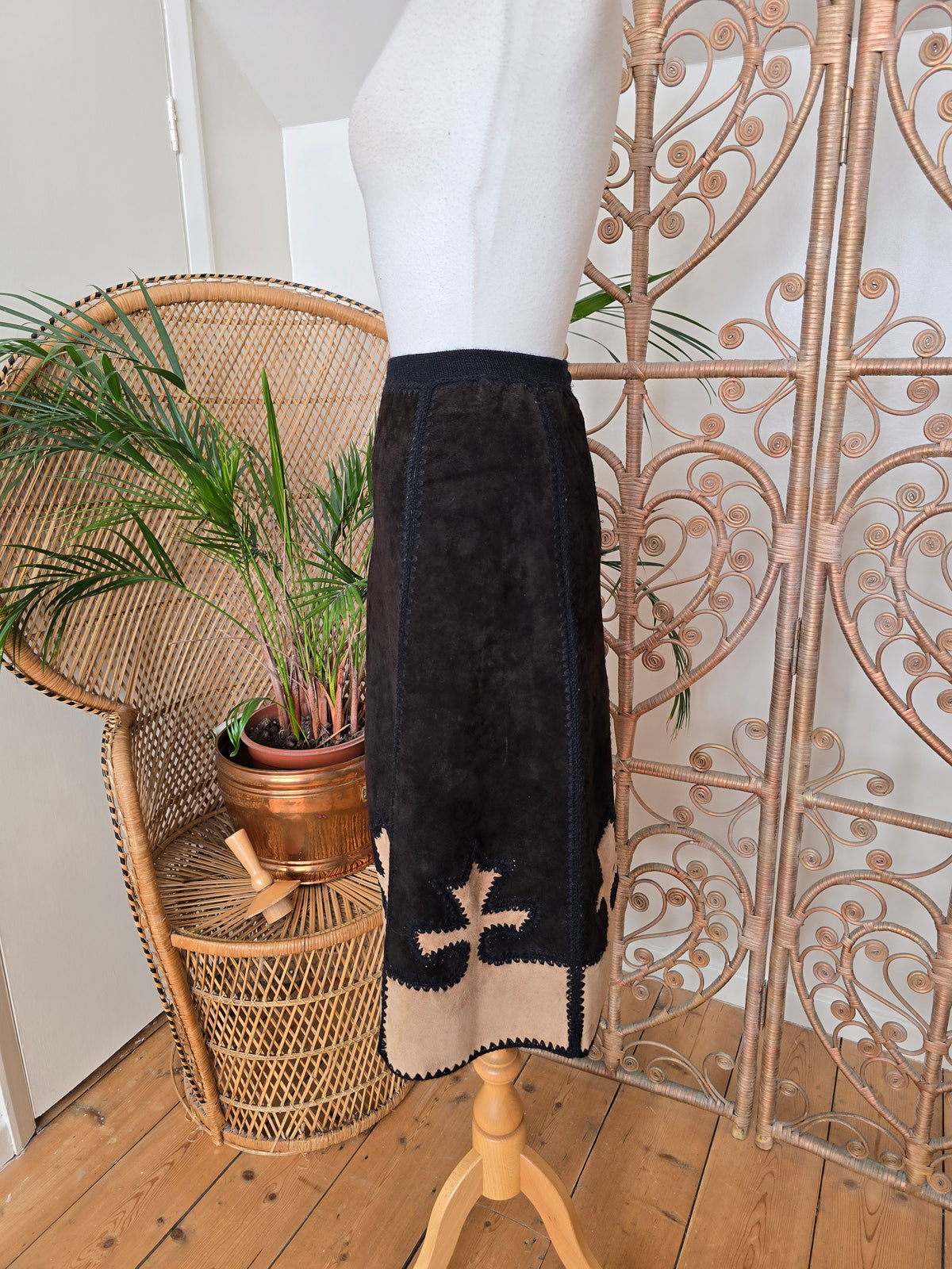 Vintage suede waistcoat skirt