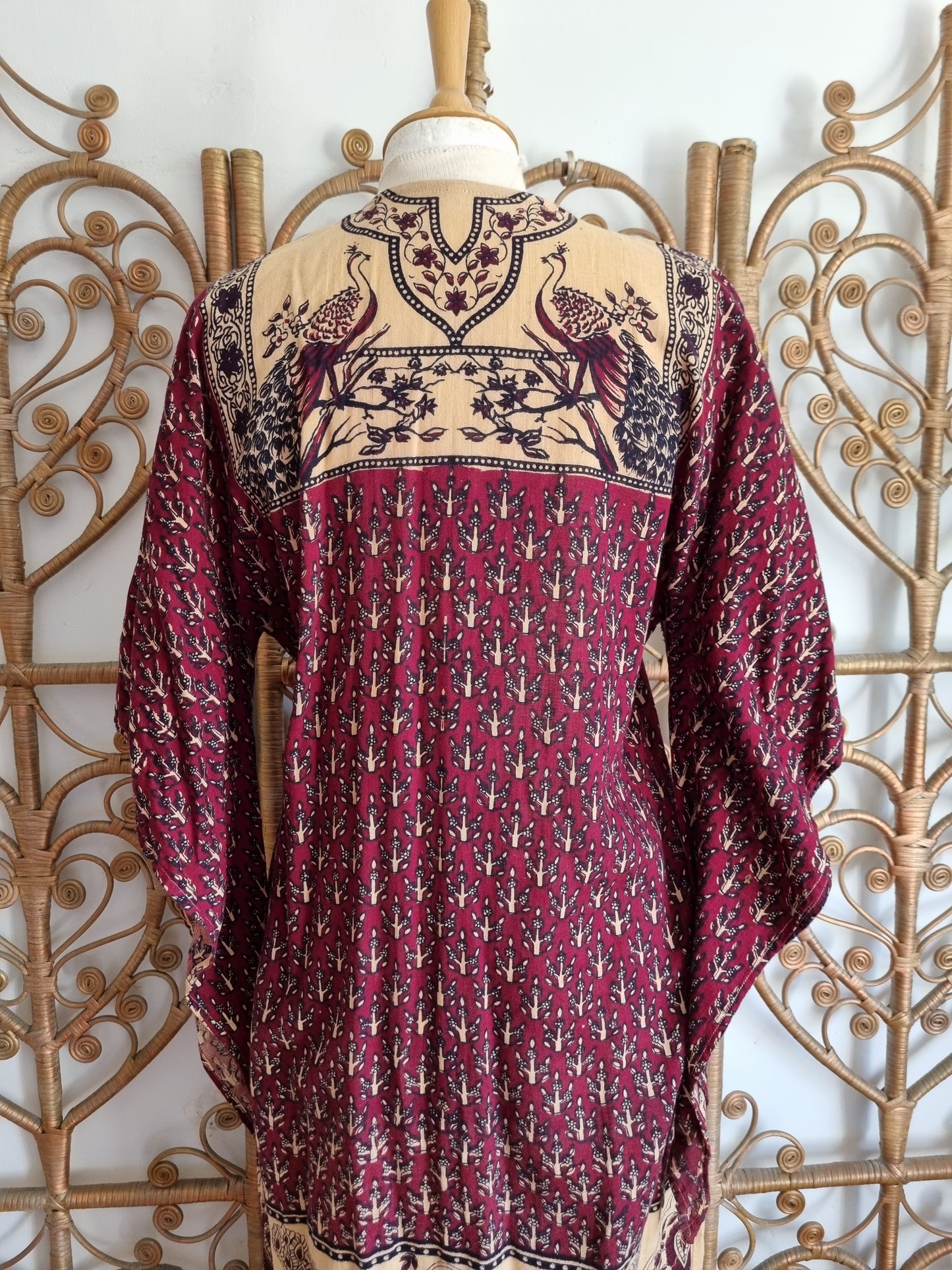 Vintage Indian kaftan 70s dress