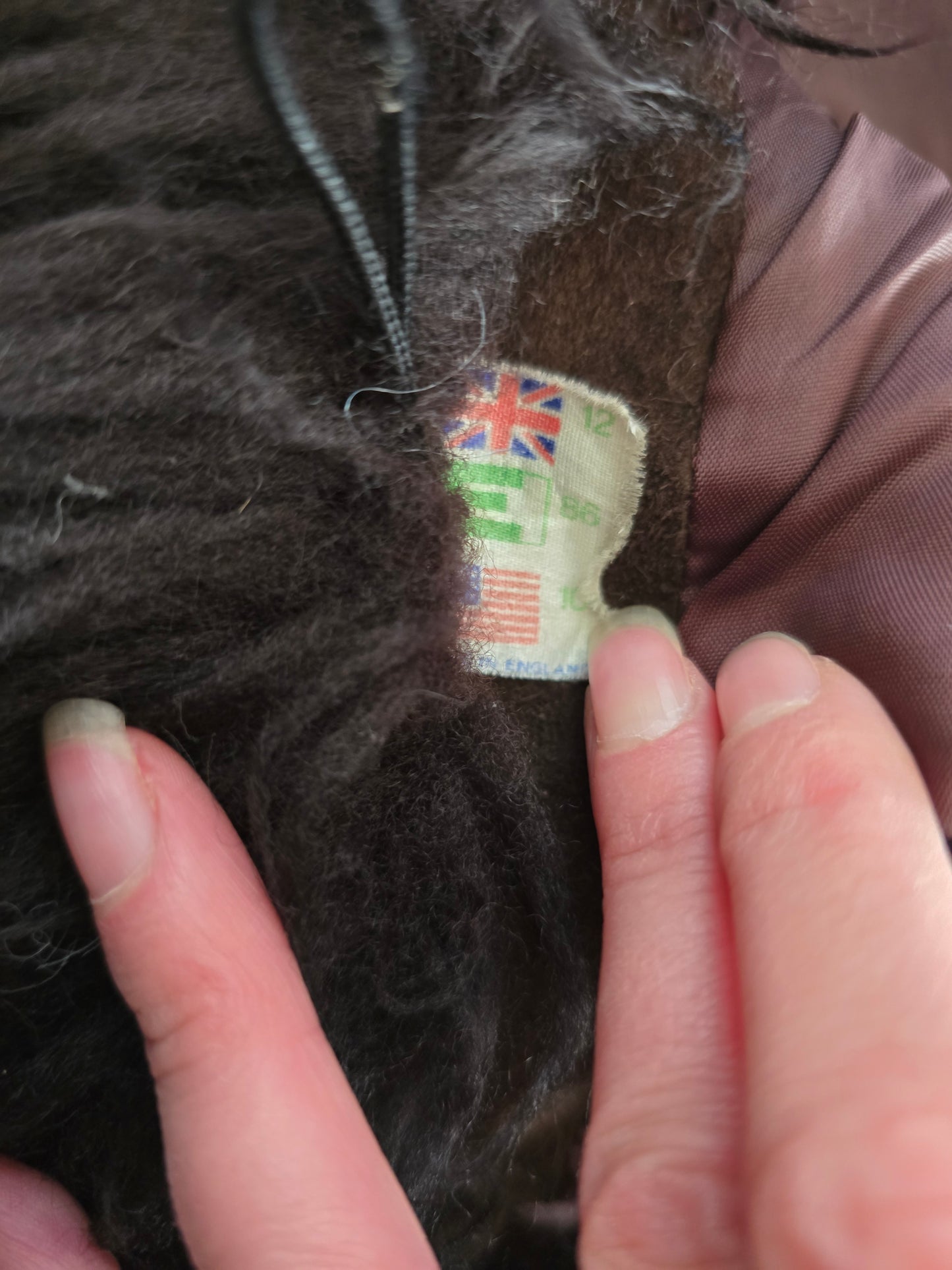 Vintage suede Sheepskin collar coat