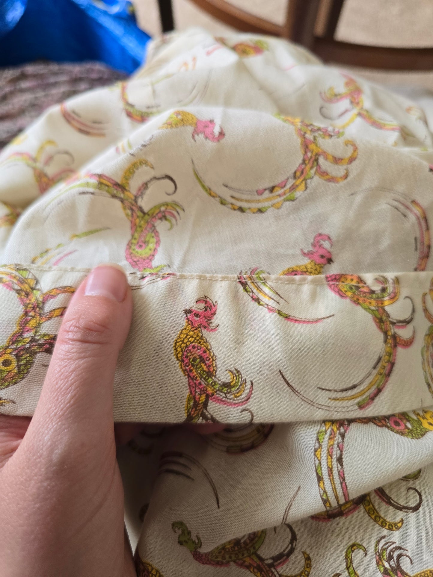 Vintage bird angel sleeves dress