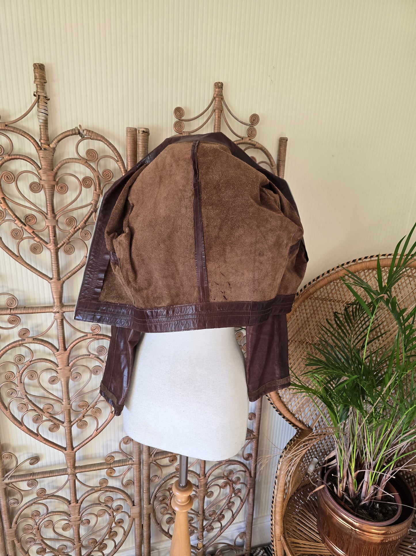 Vintage leather crop jacket