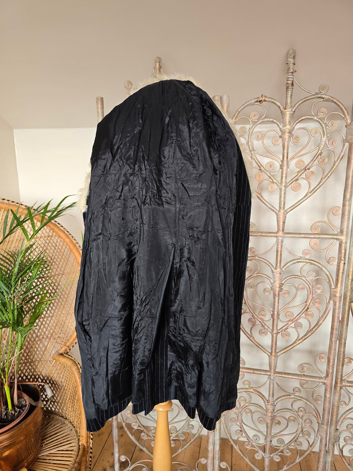 Vintage pinstripe velvet coat