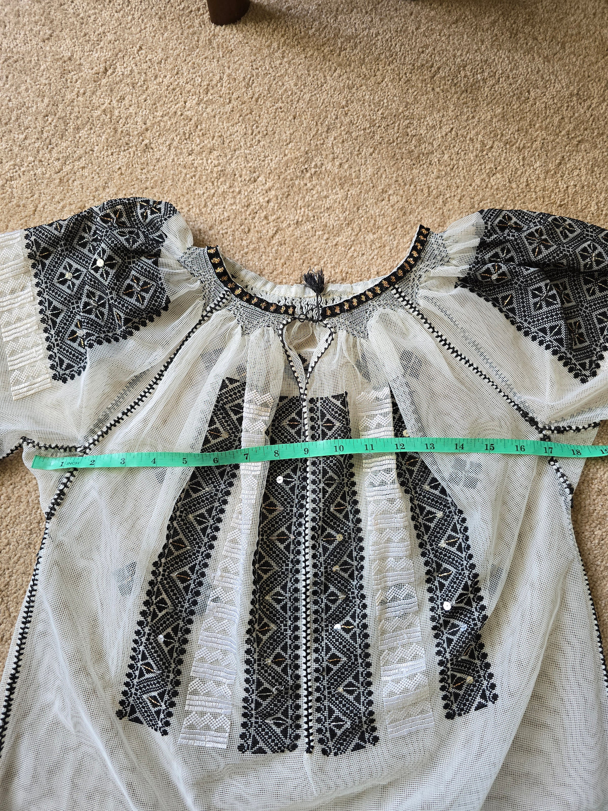 Vintage embroidered Romanian blouse