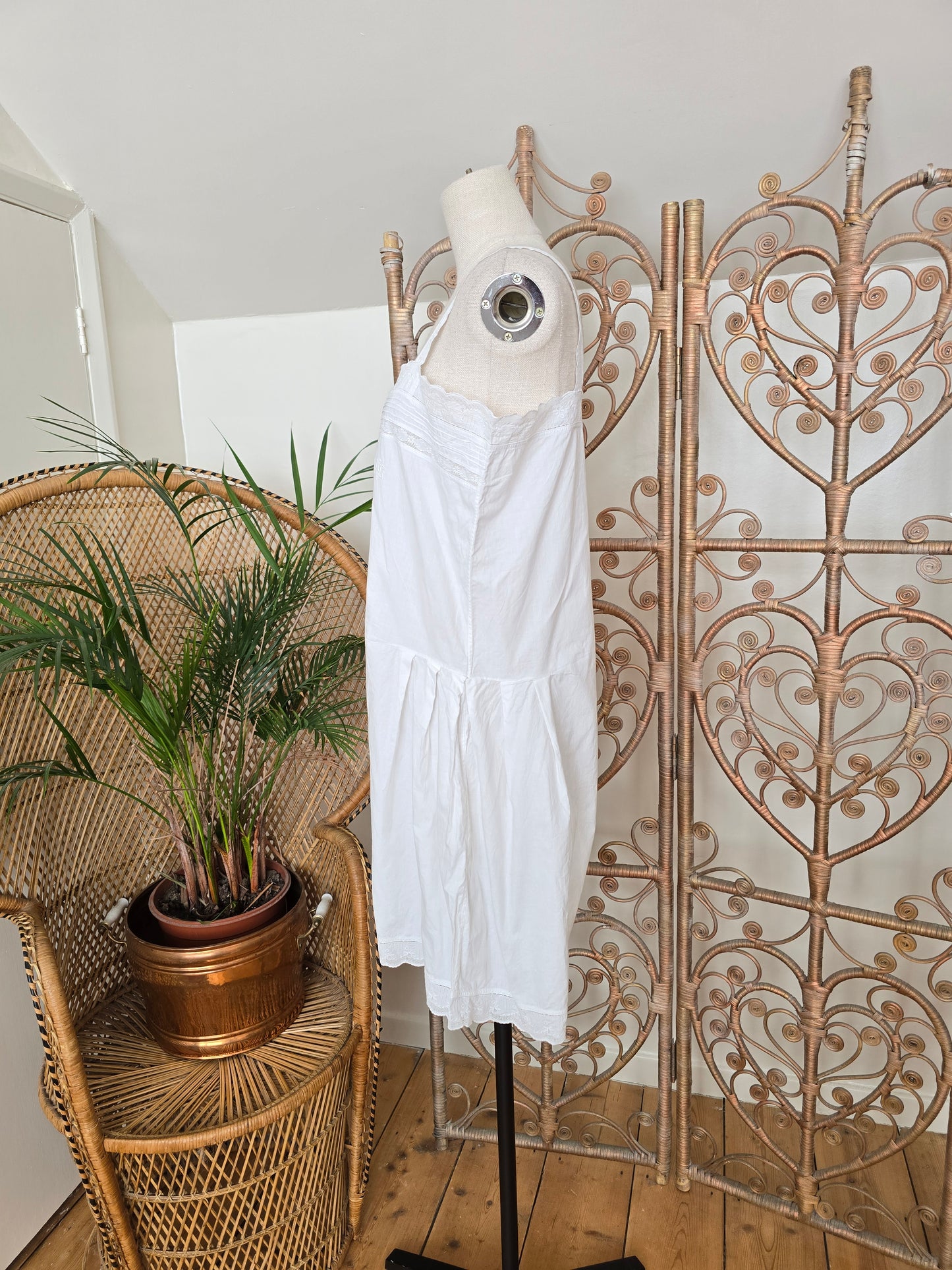 Antique cotton playsuit slip