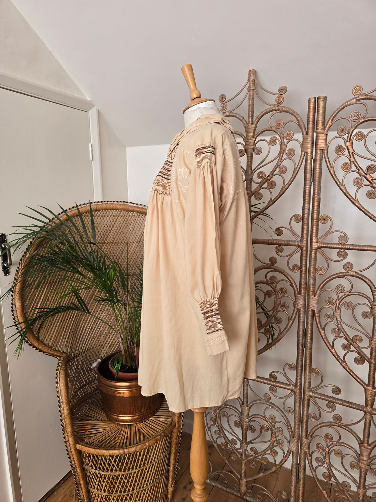 Vintage shirring smock dress