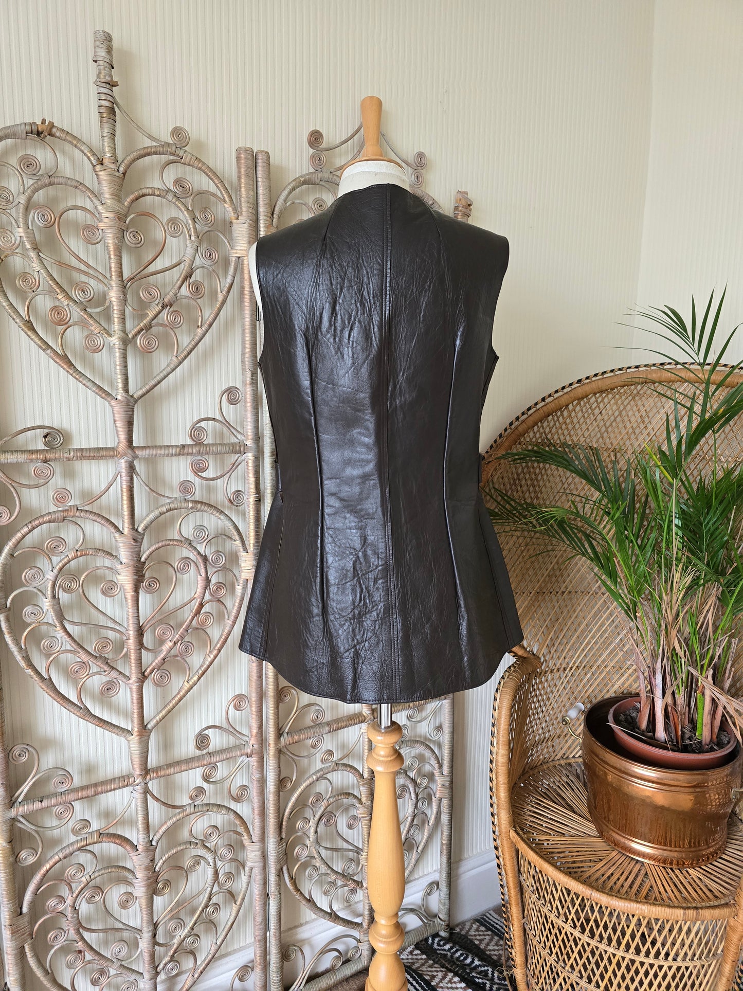 Reserved please dont buy Vintage leather tunic waistcoat
