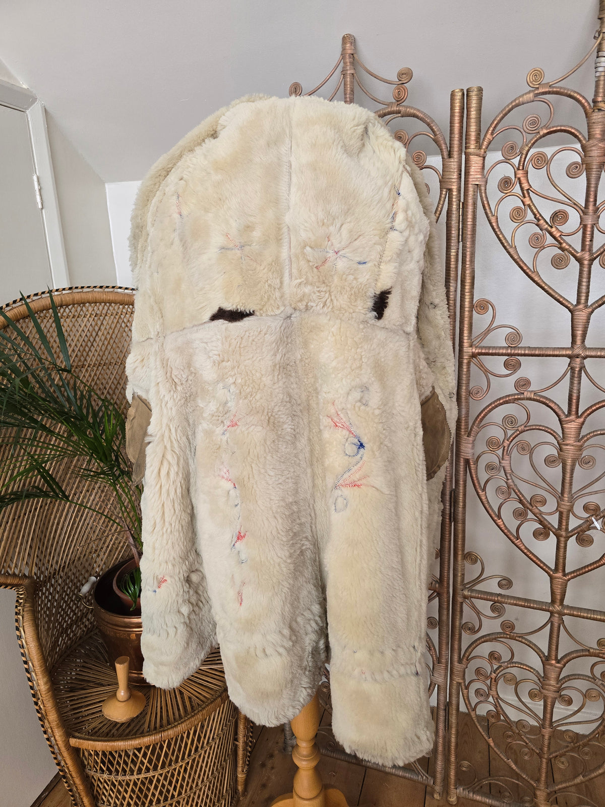Vintage Afghan embroidered 70s coat