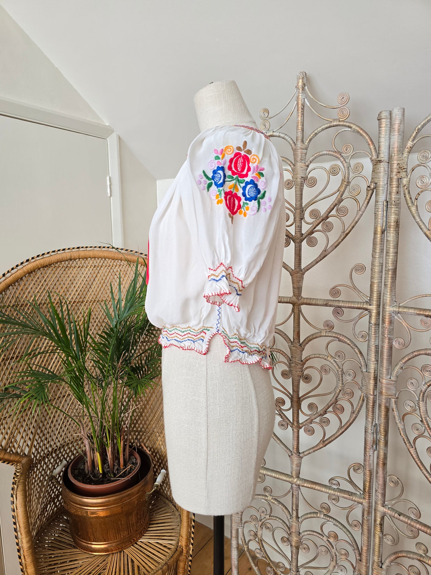 Vintage Hungarian embroidered blouse