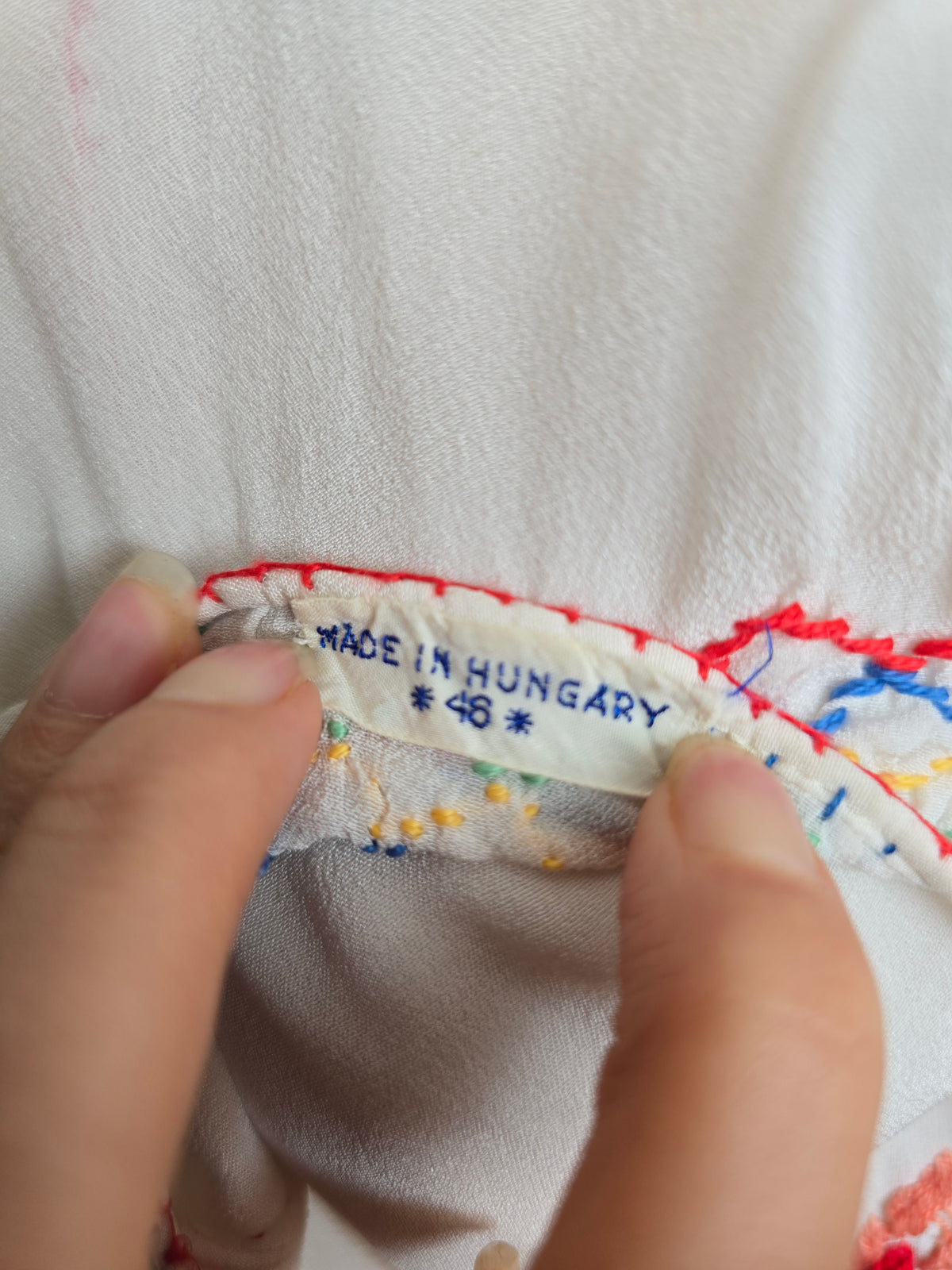 Vintage Hungarian embroidered blouse