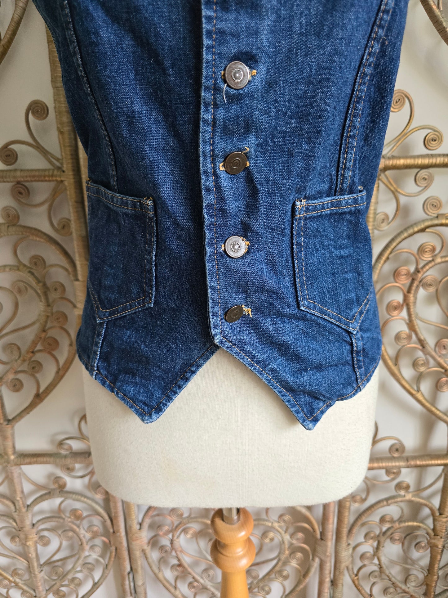 Vintage denim waistcoat