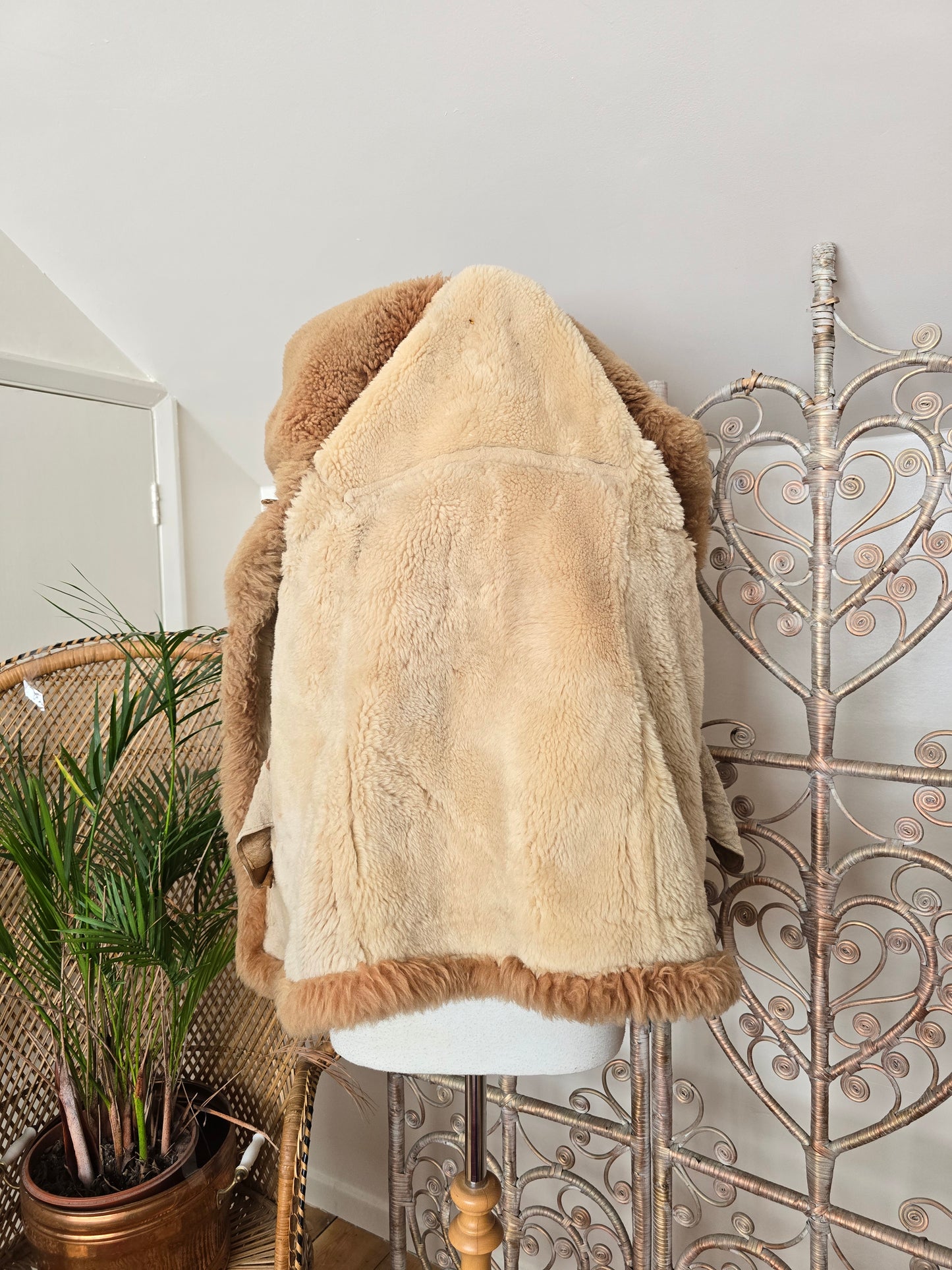 Vintage polish sheepskin coat