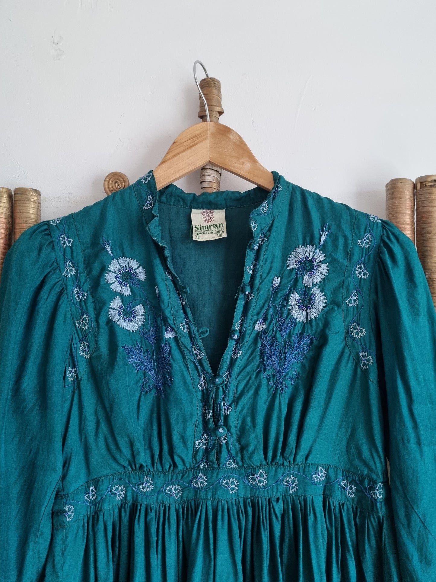 Vintage Indian silk kaftan dress XS