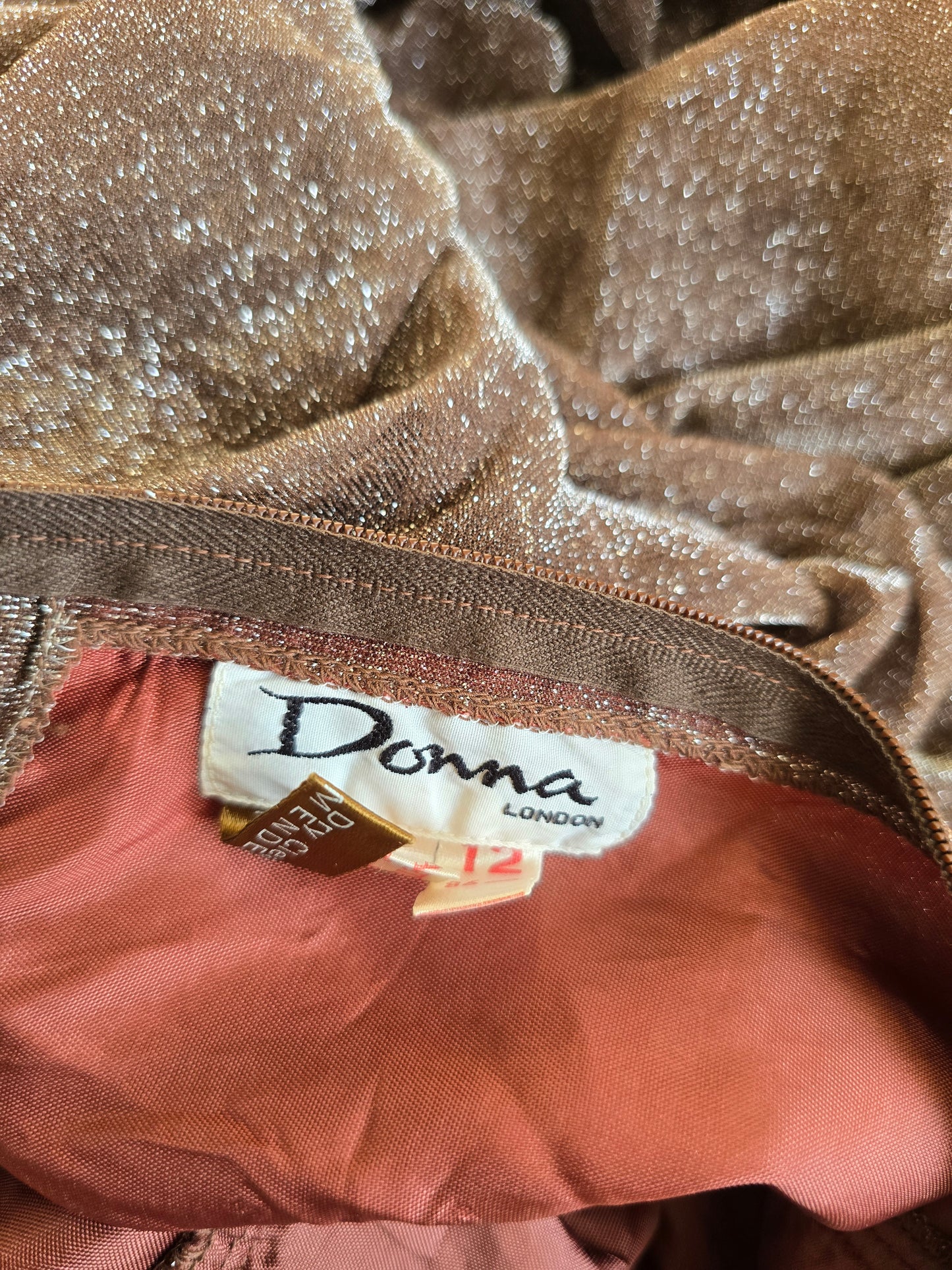 Vintage metallic cape dress