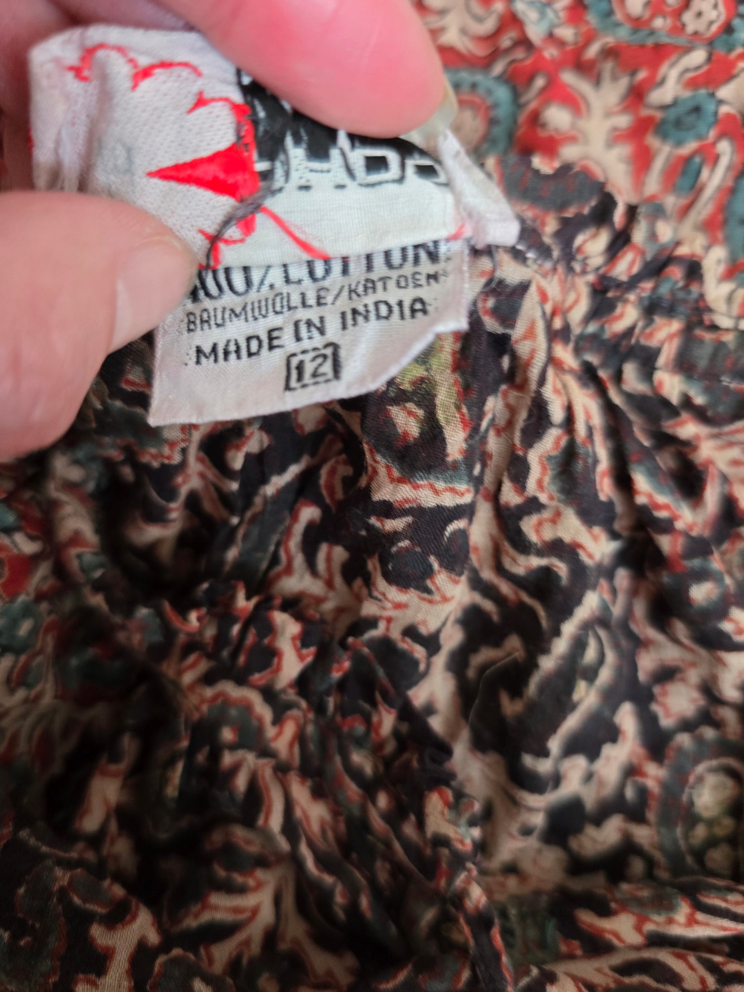Vintage phool Indian cotton maxi dress S