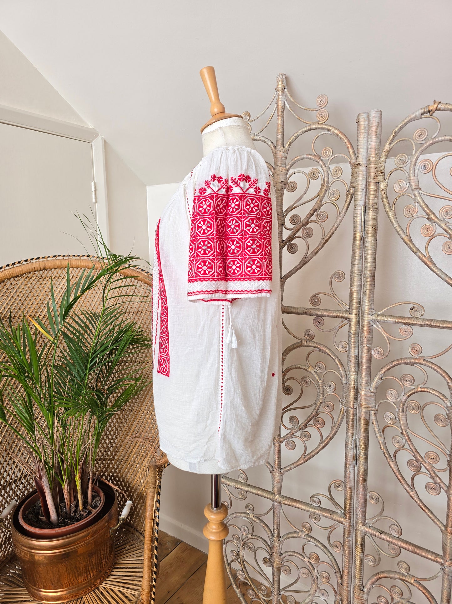 Vintage Romanian cheesecloth blouse