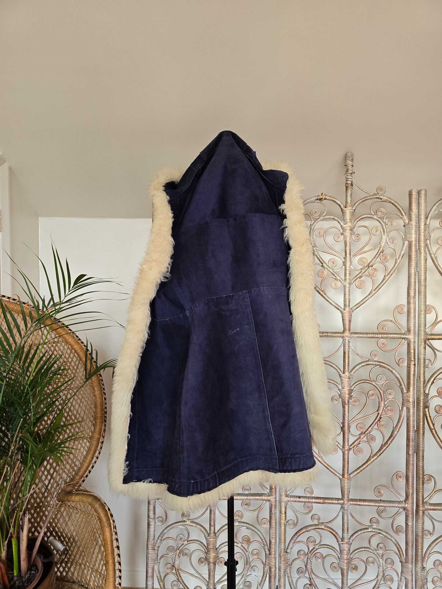 Vintage suede embroidered coat