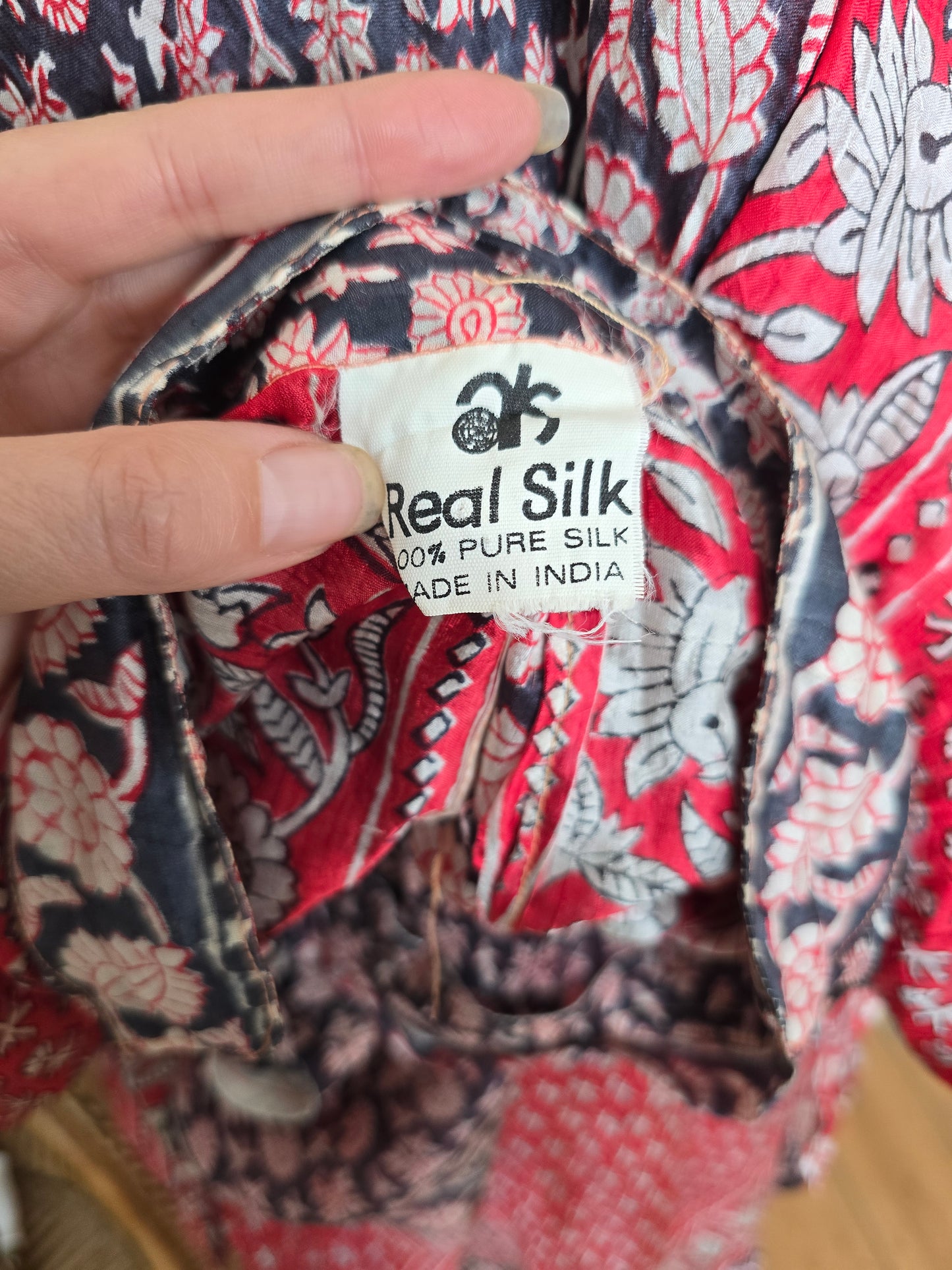 Vintage silk Indian kaftan dress