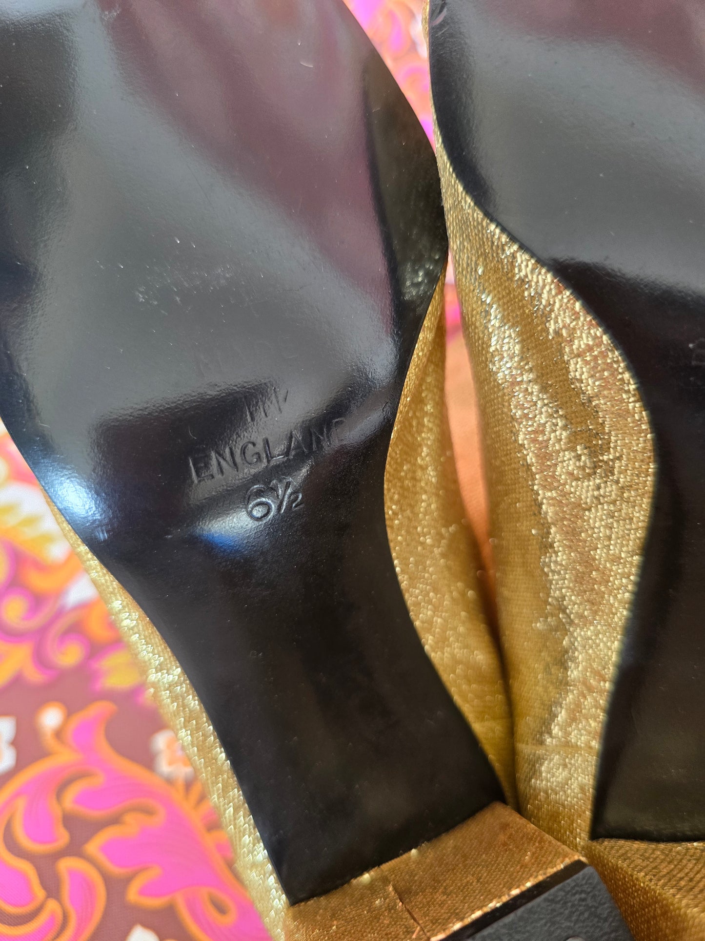 Vintage gold 60s boots size uk6 Eur 39 us 8