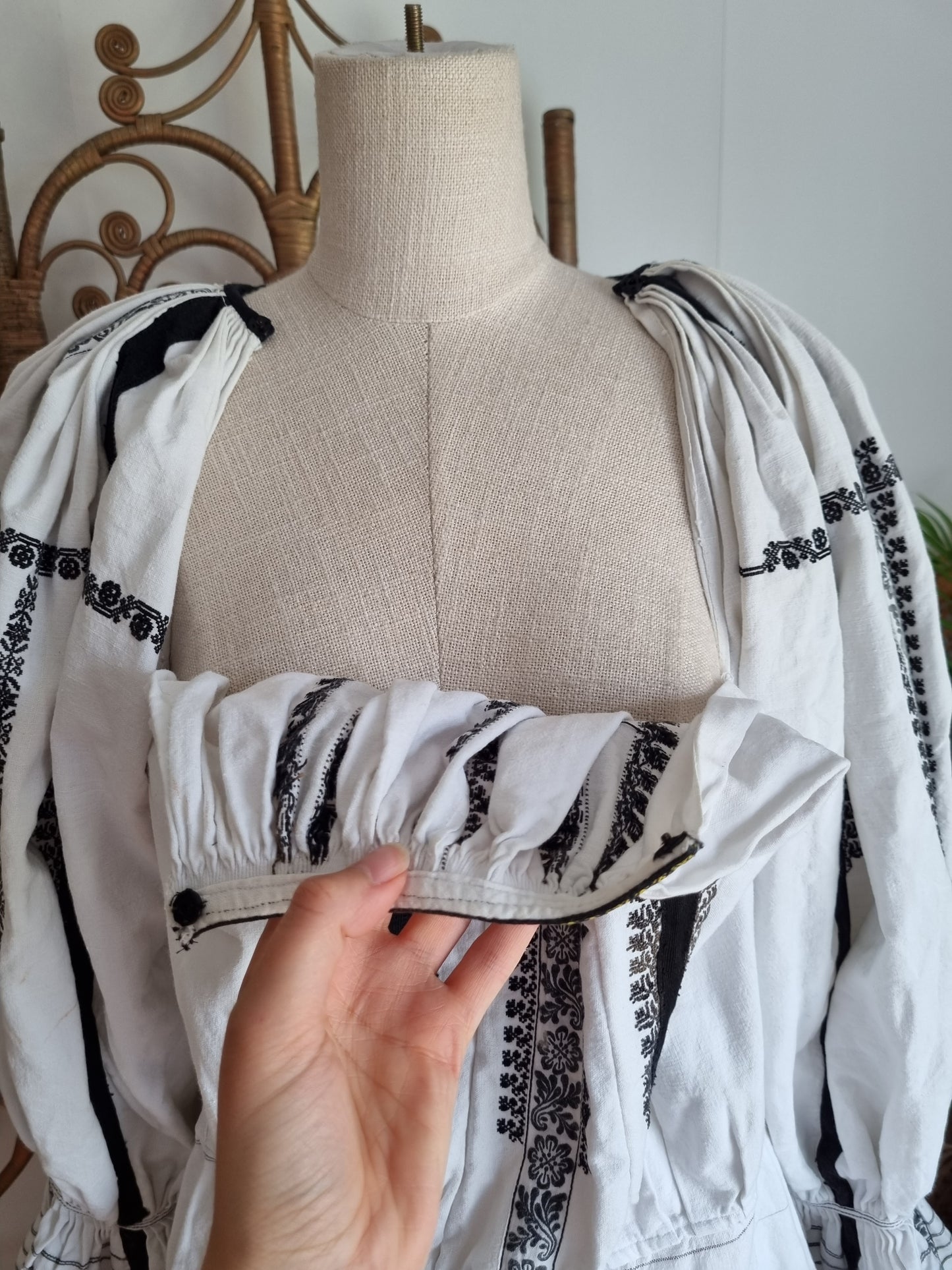 Vintage Romanian embroidered dress