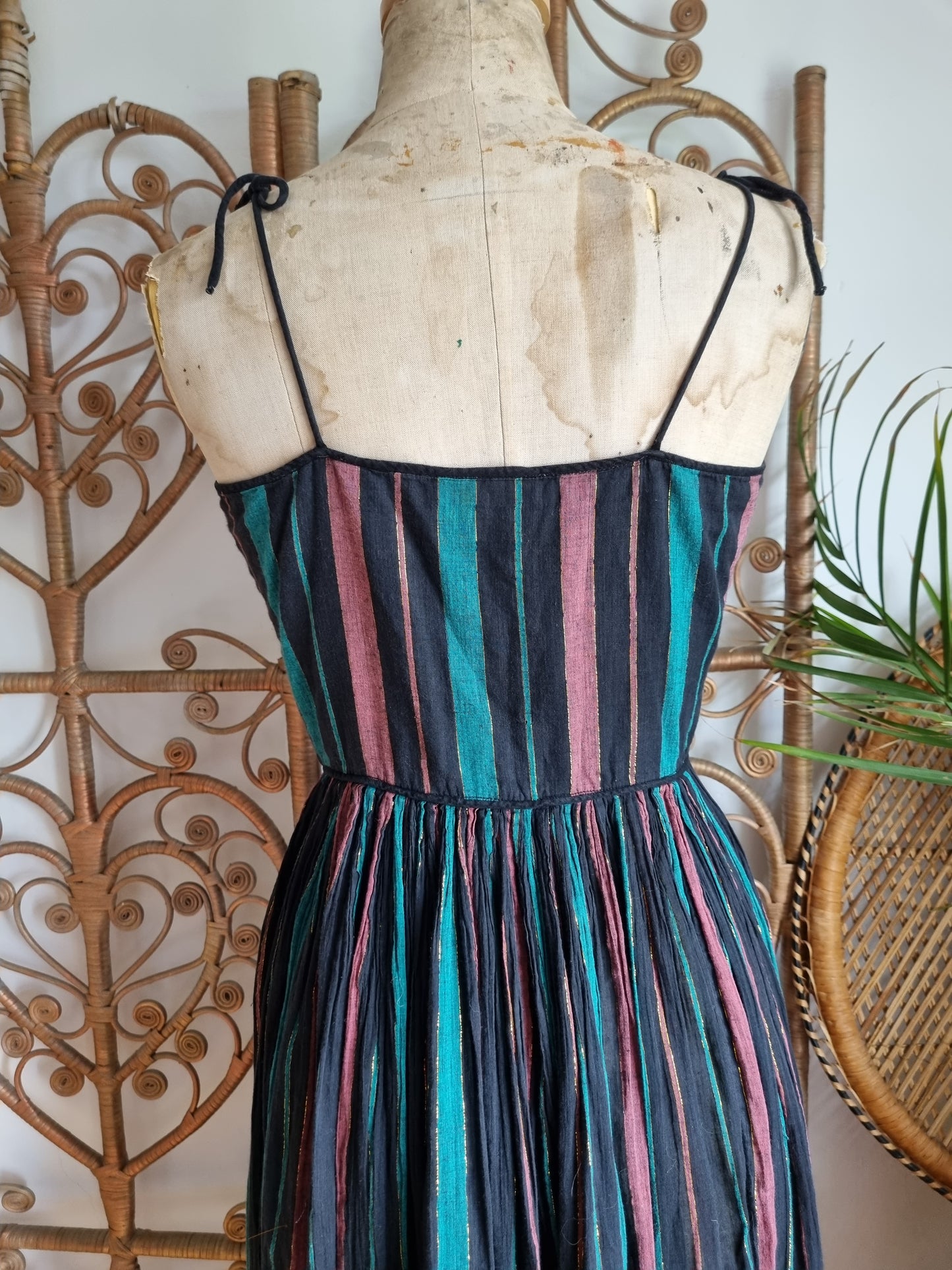 Vintage phool sweetheart Indian dress S