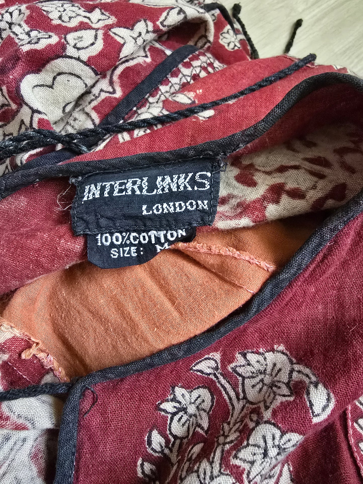 Vintage interlinks Indian cotton dress