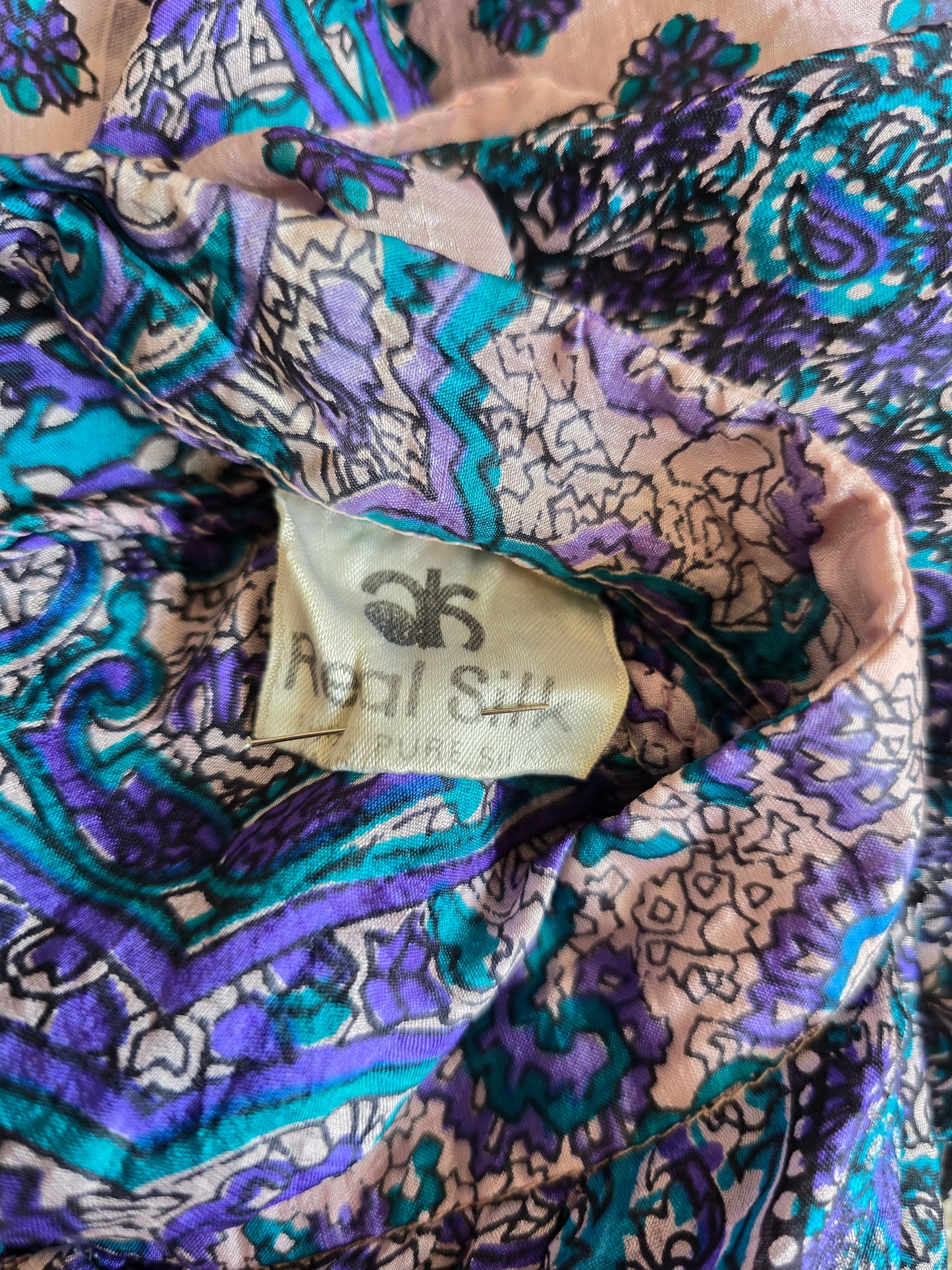 Vintage silk Indian kaftan dress