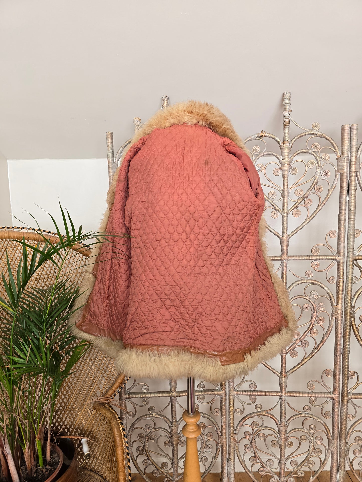 Vintage leather sheepskin coat