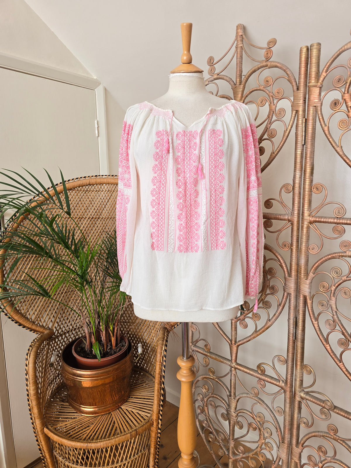 Vintage Romanian cheesecloth blouse
