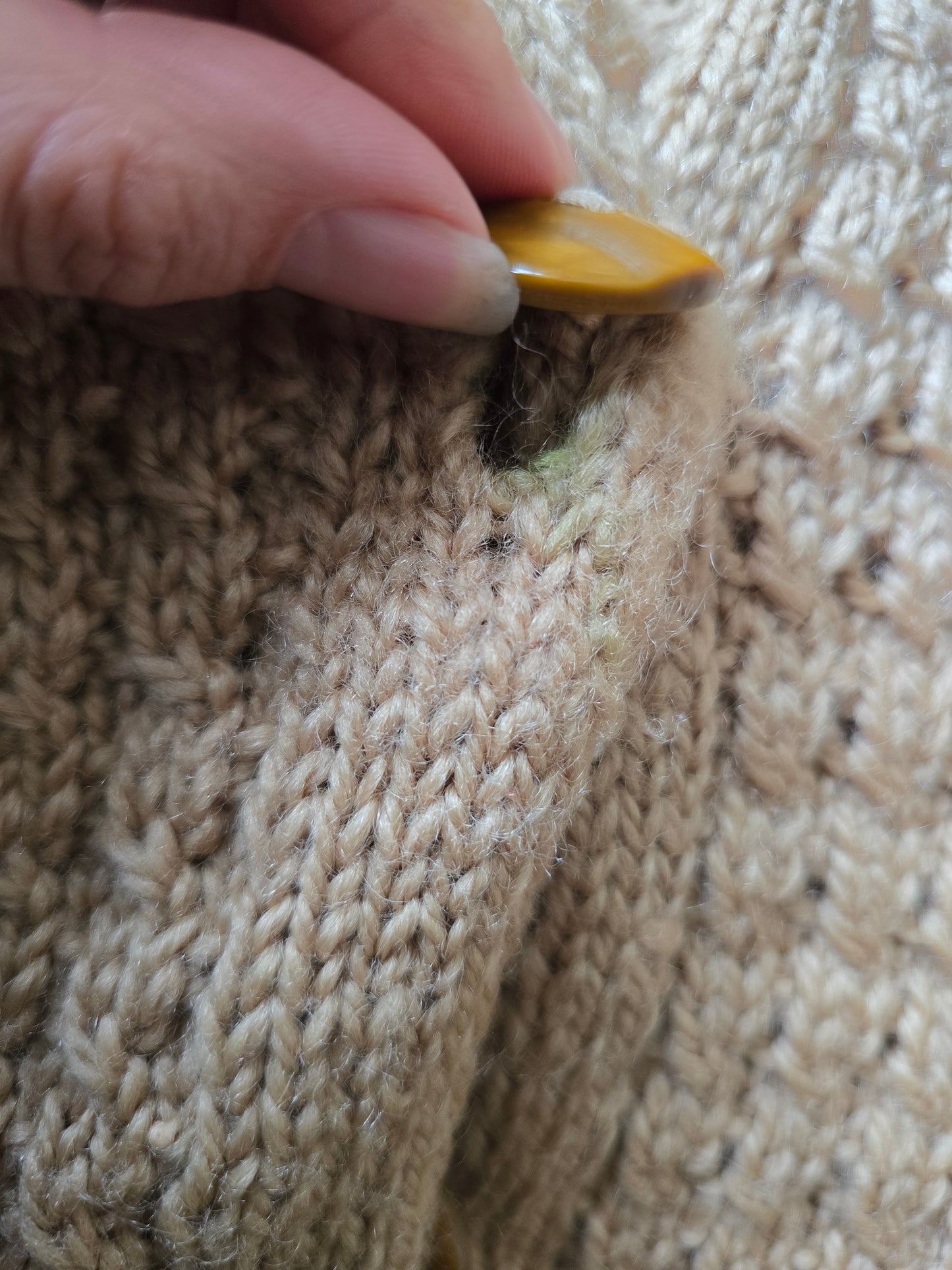 Vintage wool cable knitted cardigan