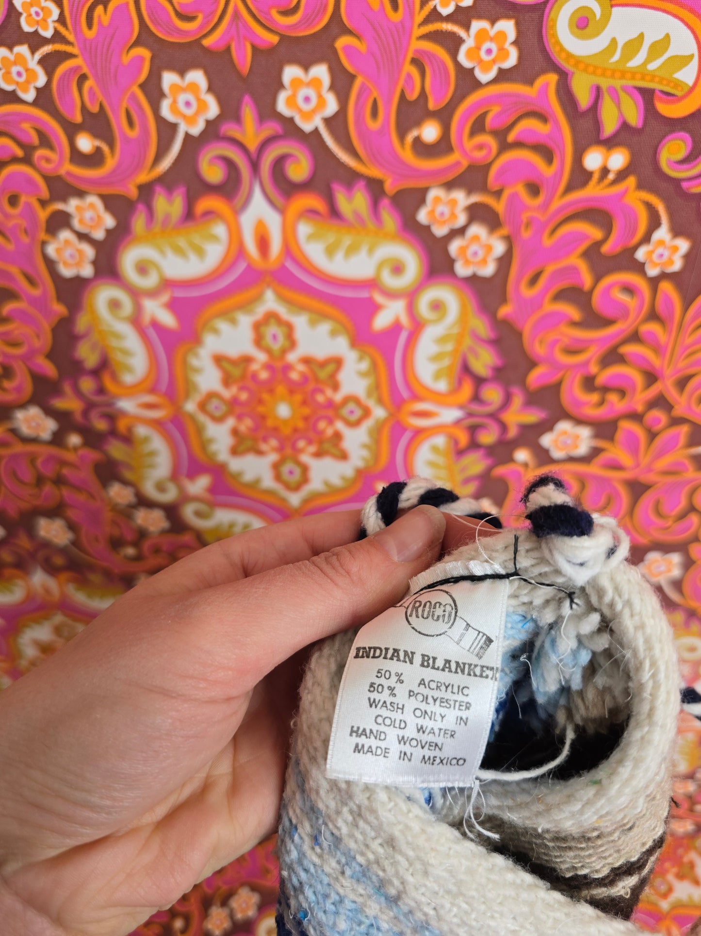 Vintage mexican blanket bag