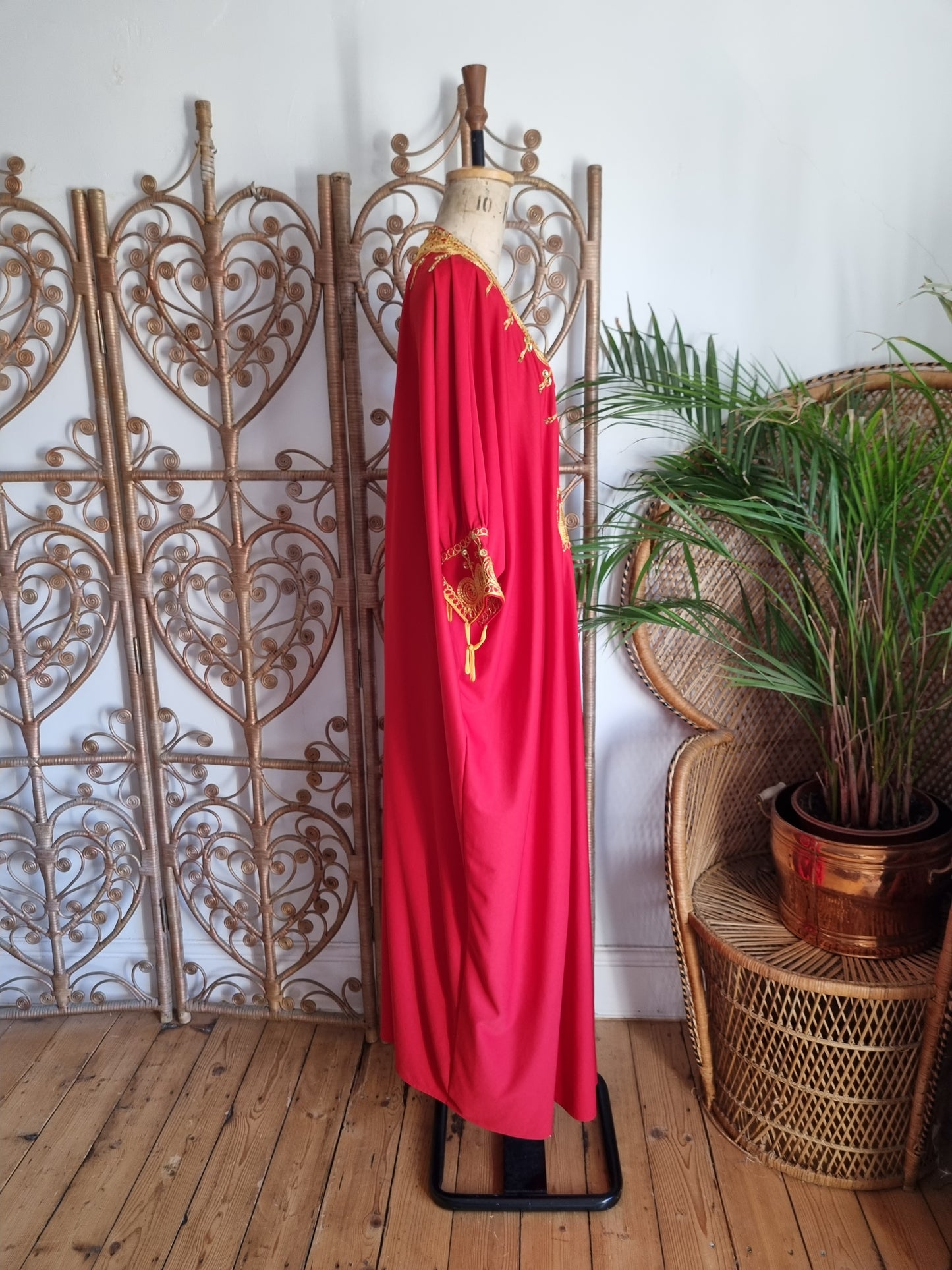 Vintage embroidered cape dress