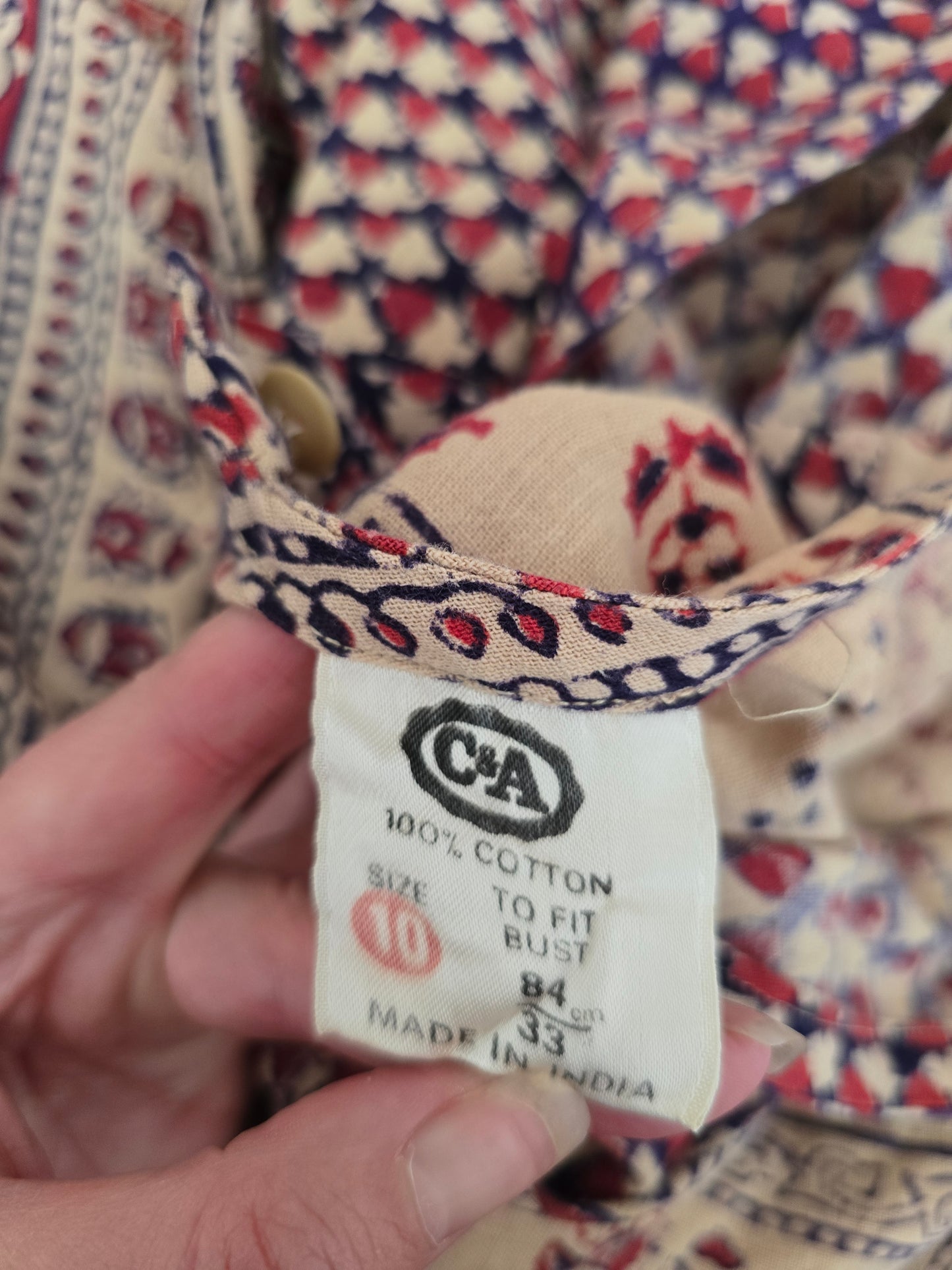 Vintage indian print 70s maxi dress