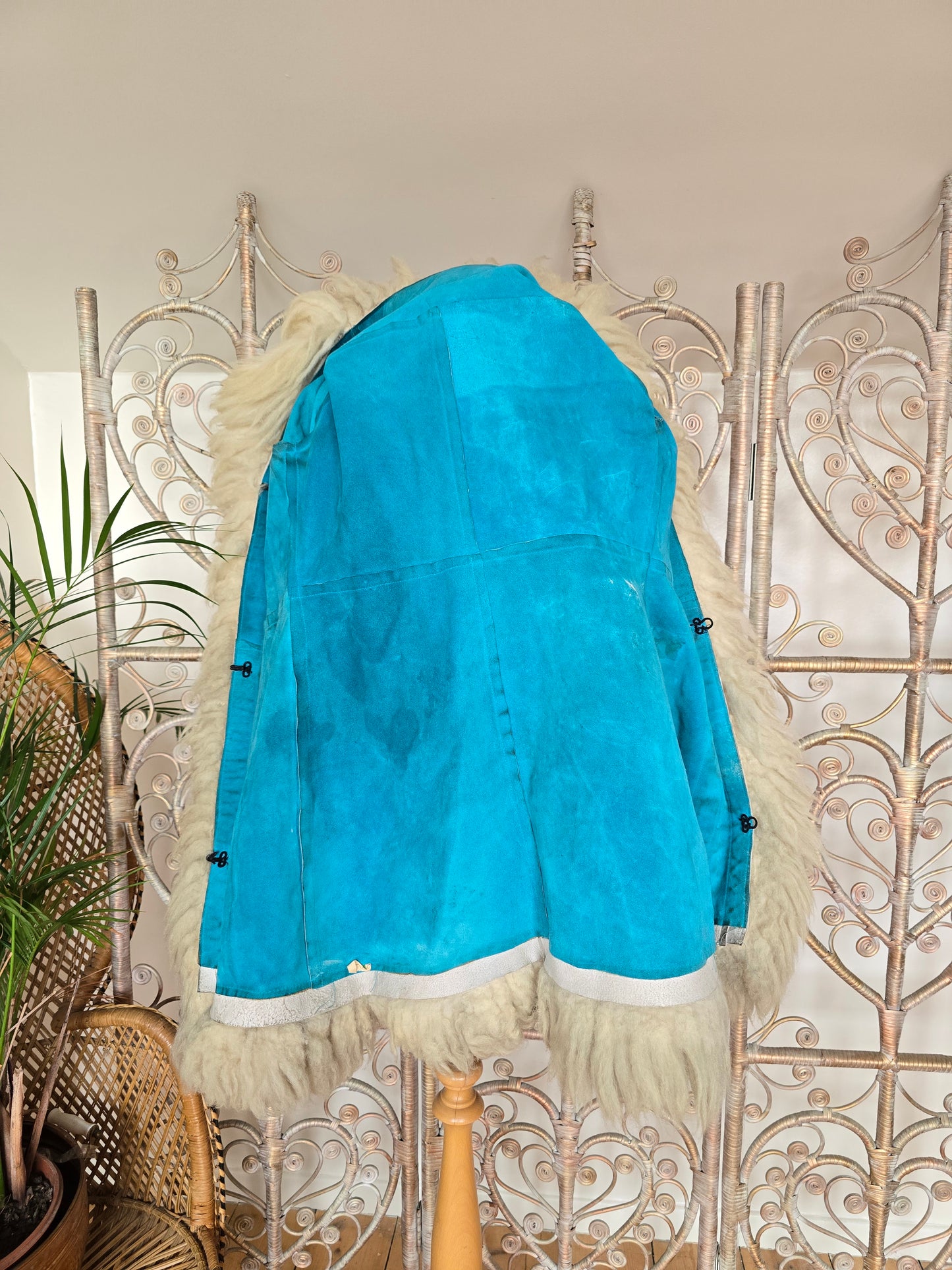 Vintage suede embroidered coat
