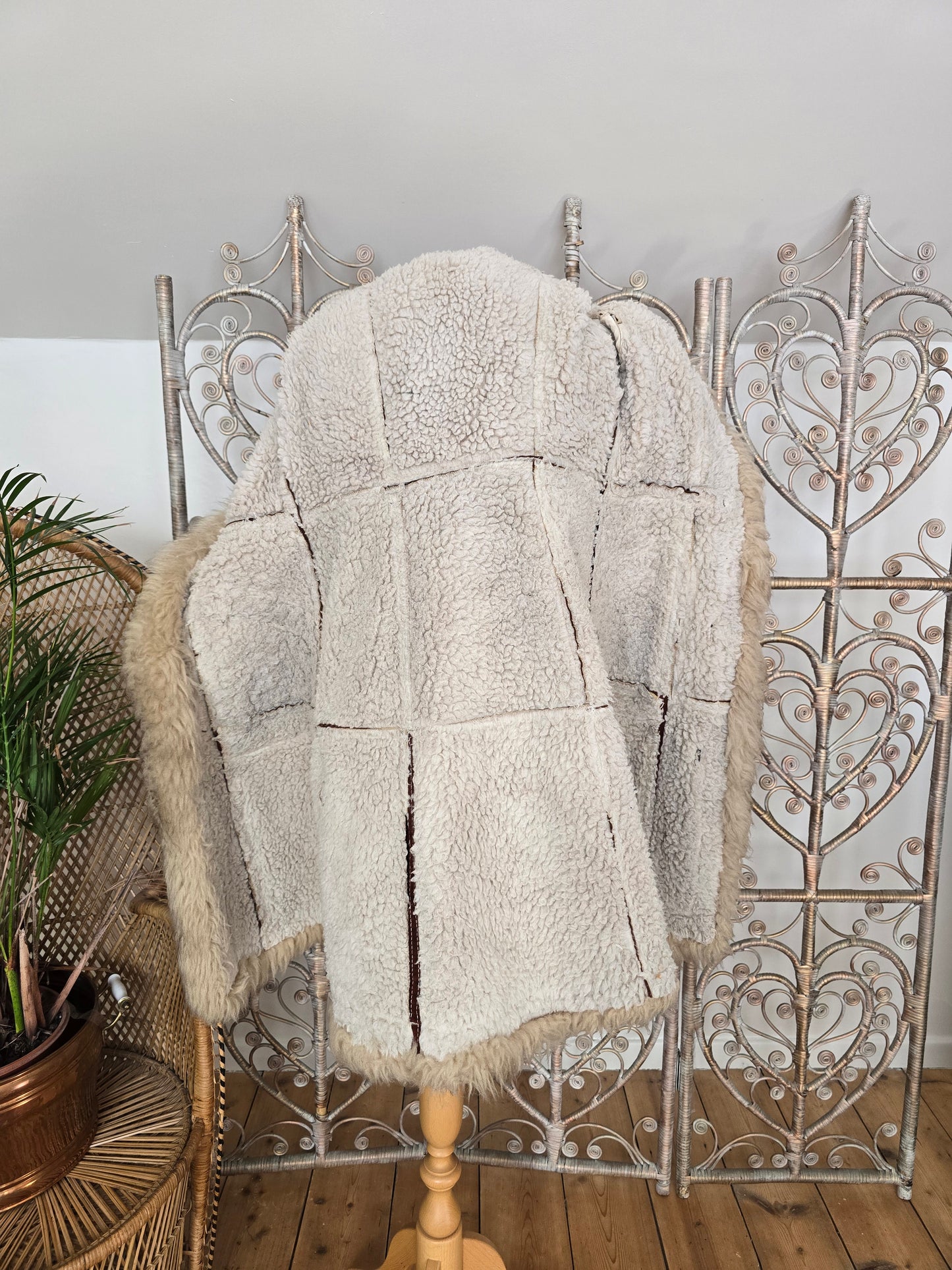 Vintage suede hooded coat