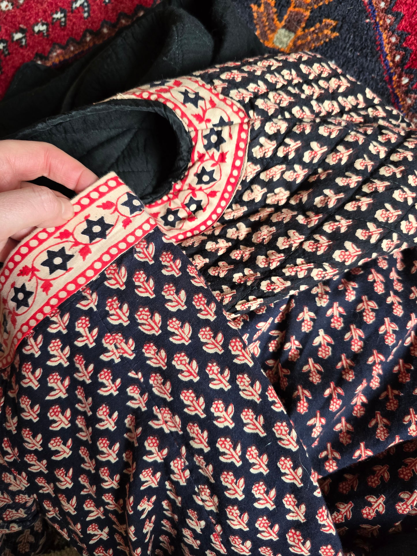 Vintage indian 70s two piece skirt waistcoat