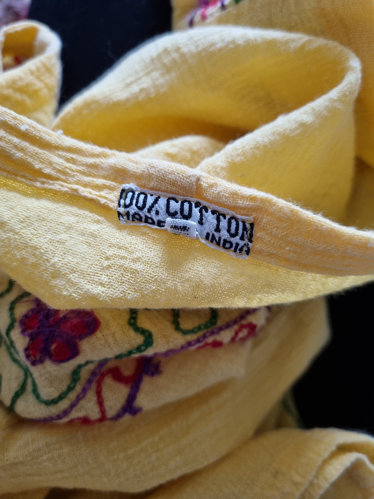 Vintage cotton cheesecloth 70s blouse S