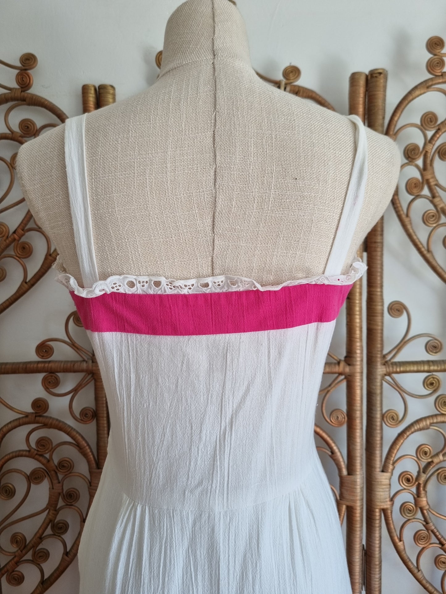 Vintage cheesecloth 70s dress S
