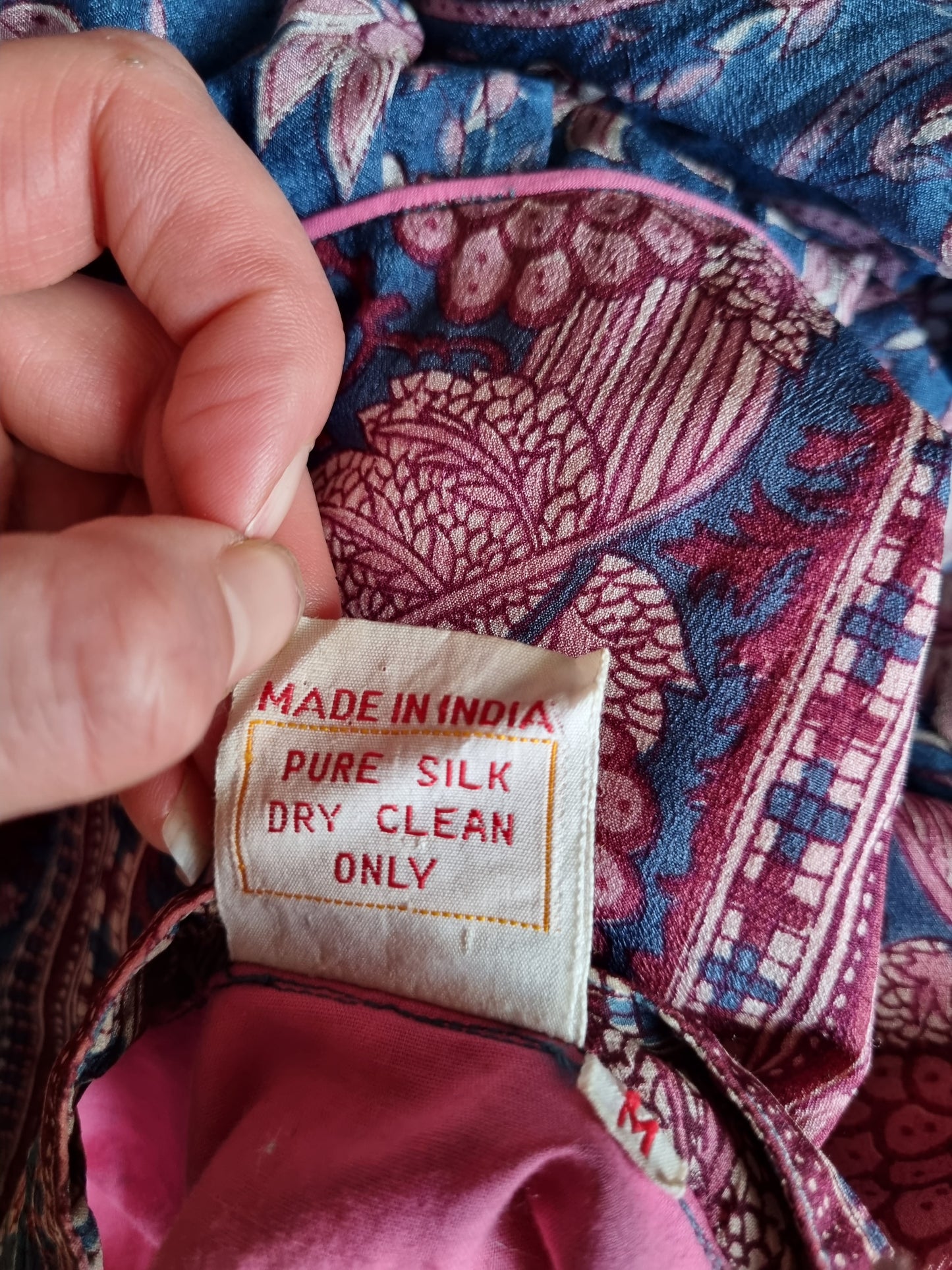 Vintage silk Phool indian 70s dress