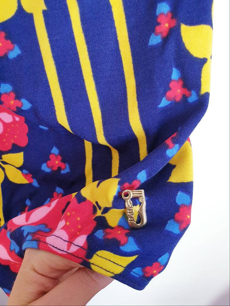 Vintage blue psychedelic swimsuit M