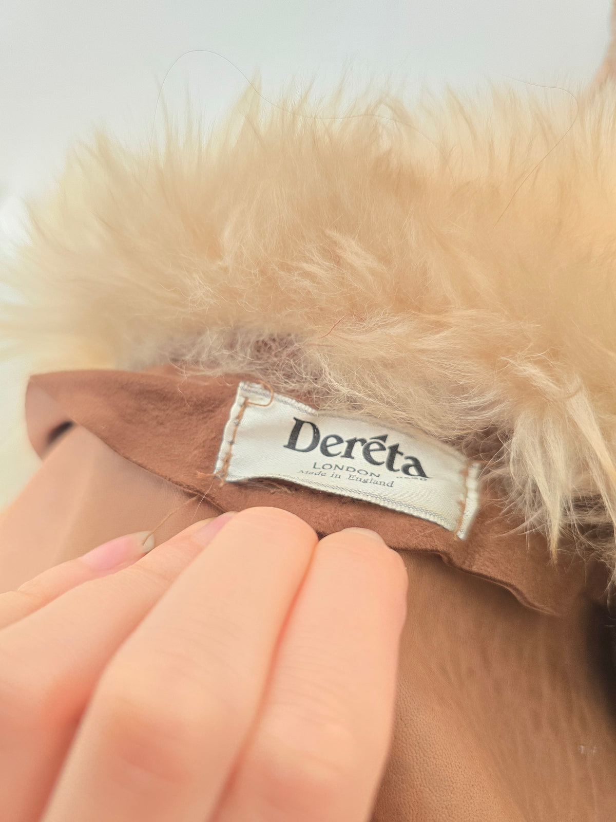 Vintage suede sheepskin crop coat