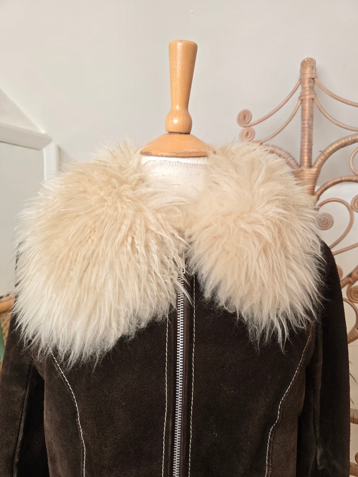 Vintage suede sheepskin coat