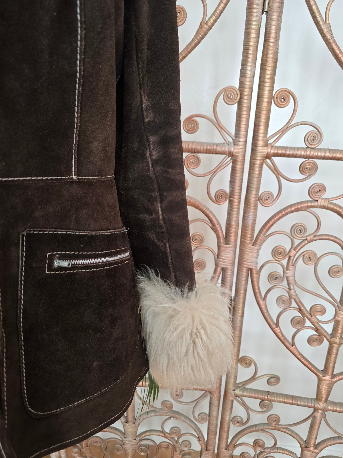 Vintage suede sheepskin coat