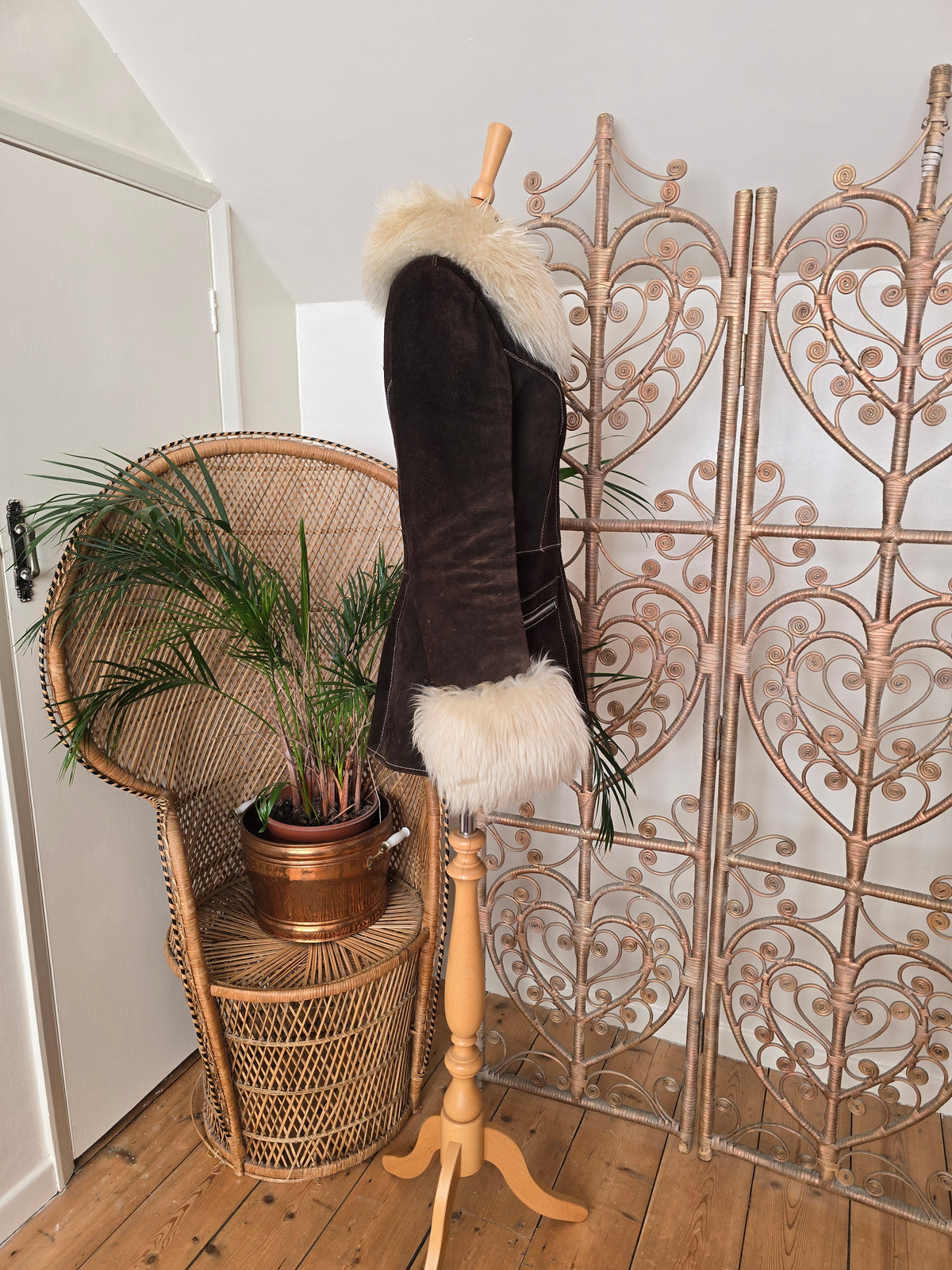 Vintage suede sheepskin coat