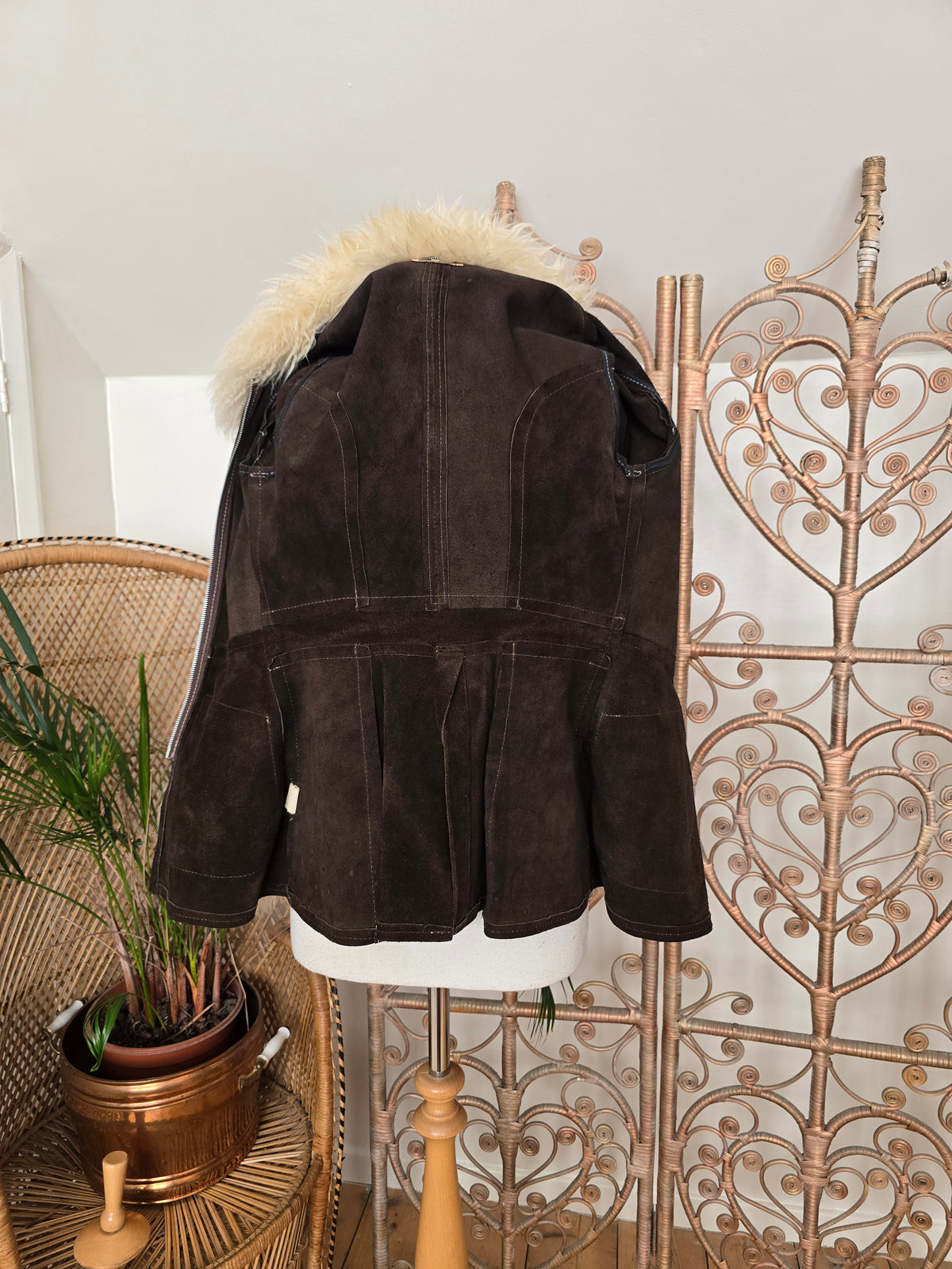 Vintage suede sheepskin coat