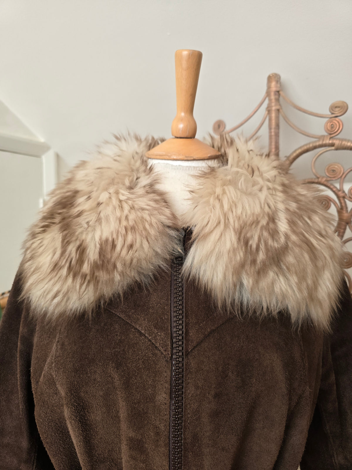 Vintage suede sheepskin coat
