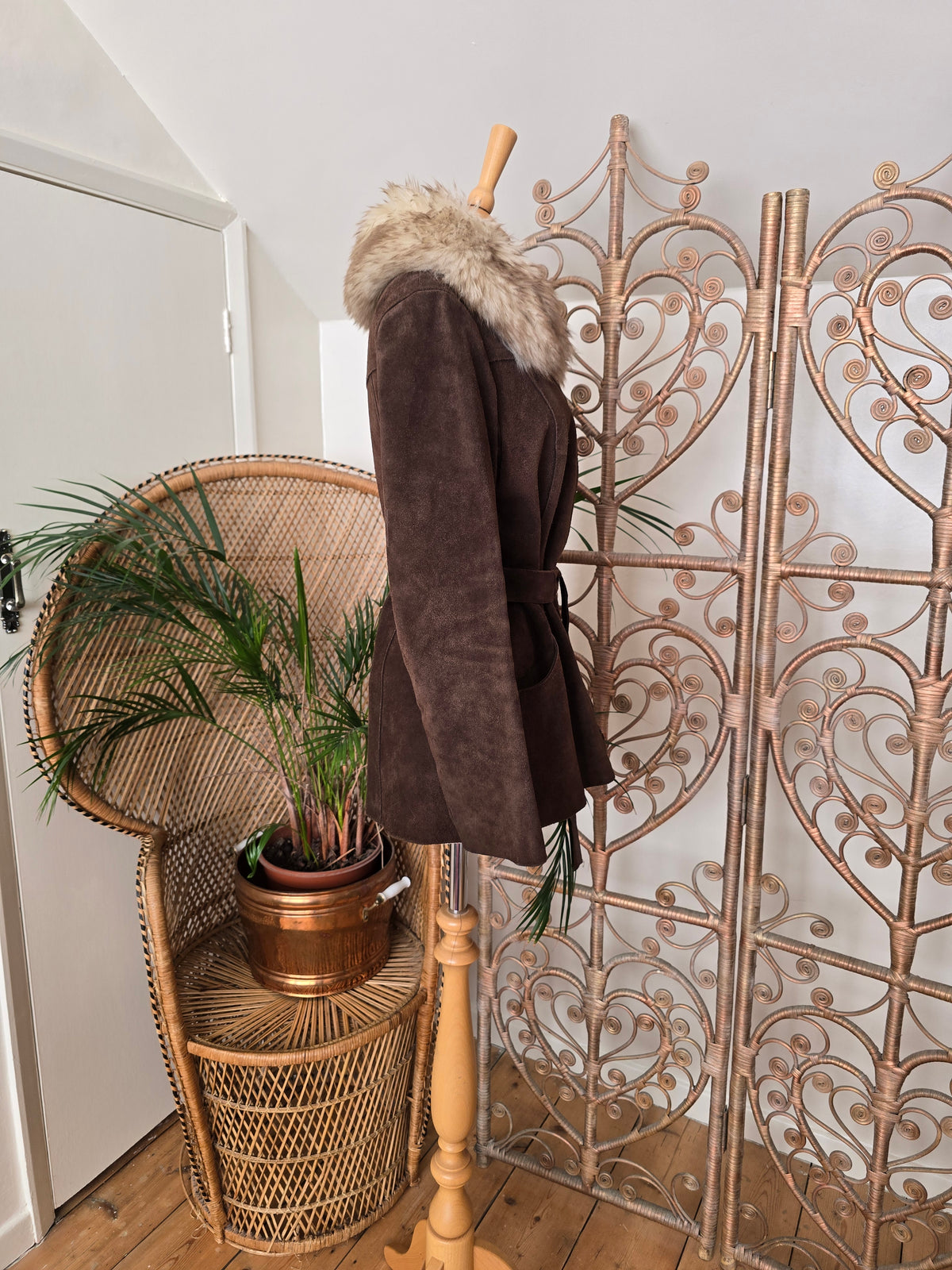 Vintage suede sheepskin coat