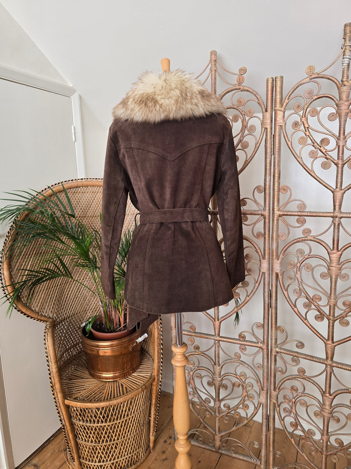 Vintage suede sheepskin coat
