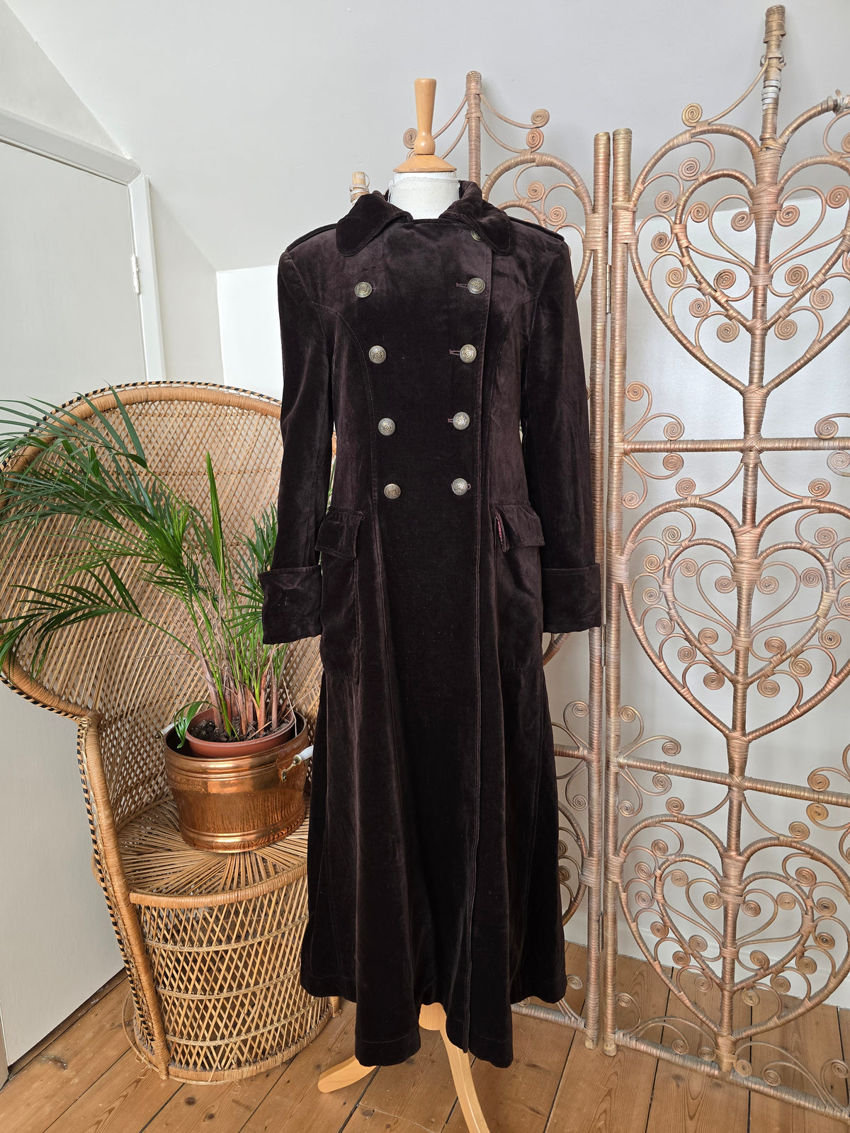 Vintage velvet maxi jacket