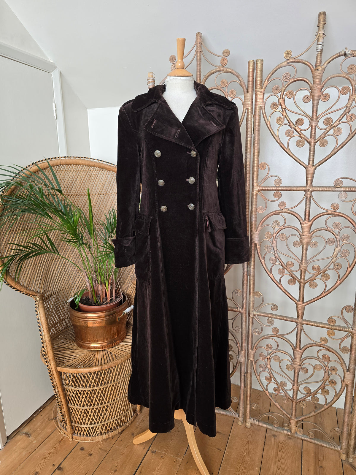 Vintage velvet maxi jacket