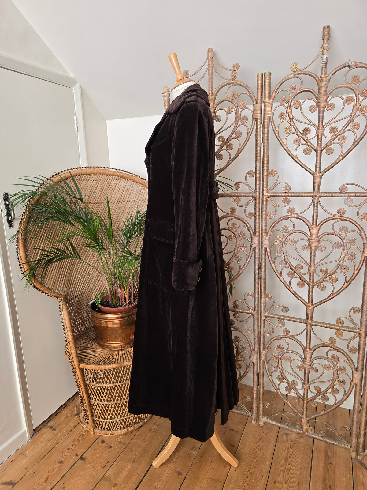 Vintage velvet maxi jacket